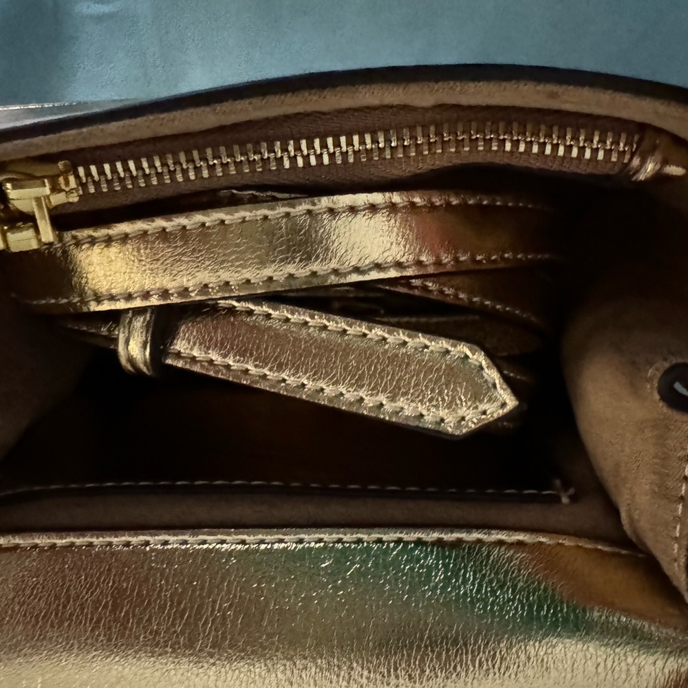 Tiffany & Fred Gold Stud Gold Leather bag - Picture 7 of 8